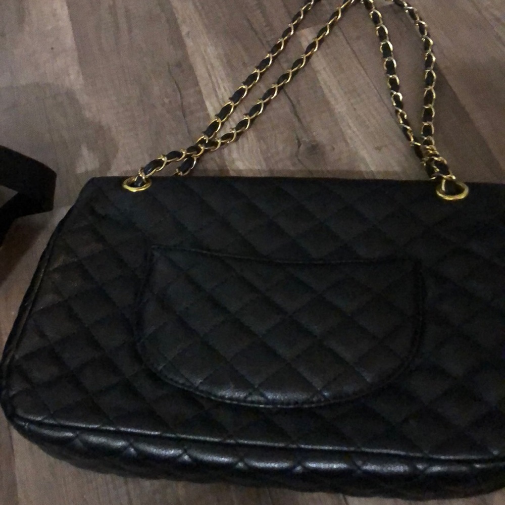 Black quilted purse